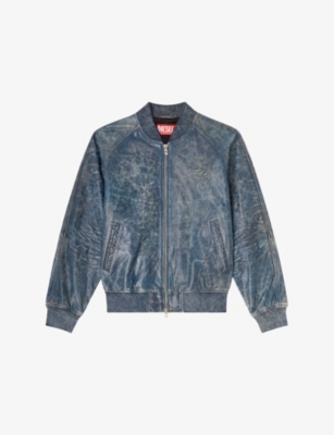 Diesel: L-Cobb Faded Leather Jacket