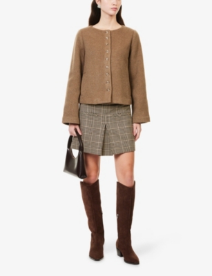 REFORMATION: Lucia Round-Neck Wool-Blend Jacket
