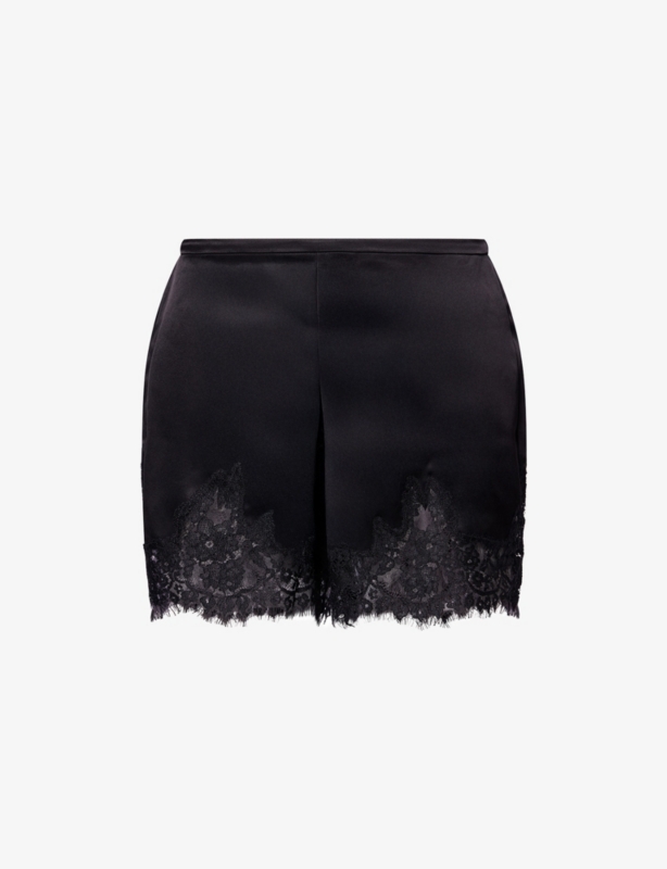 Fern Lace-Hem Satin Shorts