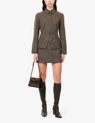 REFORMATION: Chloe Check-Print Wool-Blend Co-Ord Set