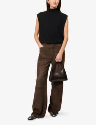 Reformation Womens  Emmeline Roll-neck Knit Bodysuit In Black