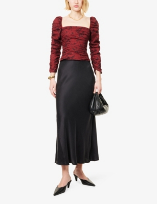 REFORMATION: Joi Gathered Stretch-Cotton Top