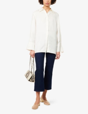 Good American Womens Indigo1153 Good Legs Crop Mini Boot Stretch-denim Jeans In Blue