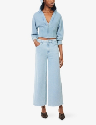 GOOD AMERICAN: Jeanius Zip-Up Cotton Hoody