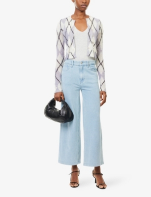 GOOD AMERICAN: Good Skate Jeanius Crop-Leg Cotton-Jersey Trousers