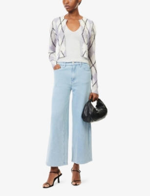 GOOD AMERICAN: V-Neck Short-Sleeves Stretch-Cotton T-Shirt