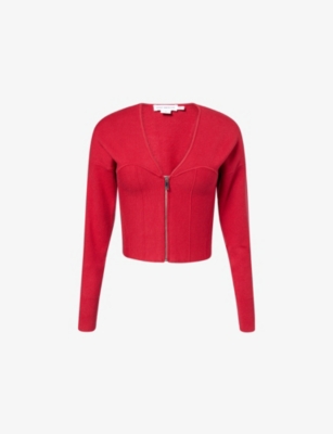 GOOD AMERICAN: Bustier V-Neck Knitted Cardigan