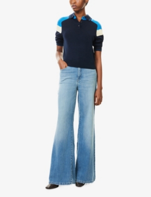 GOOD AMERICAN: Good Waist Palazzo-Leg Stretch-Denim Blend Jeans