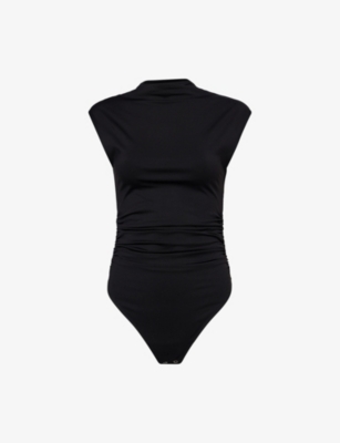 GOOD AMERICAN: Weightless Scuba High-Neck Stretch-Woven Body