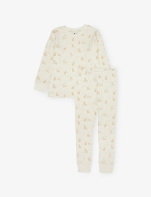 SLEEPY DOE: Bunnies Print Cotton-Jersey Pyjama Set 1-9 Years