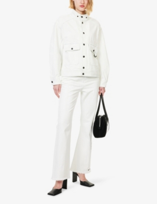 Team Wang Design Omens White Acceptance Flare Denim Jeans In White