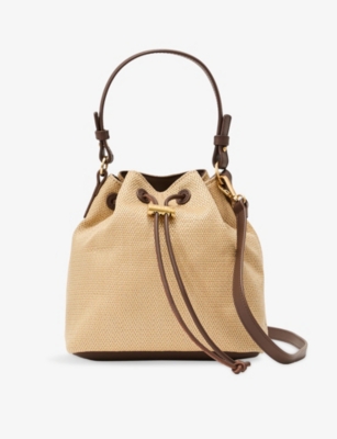 Womens Reiss Evie Raffia-Effect Shoulder Bag