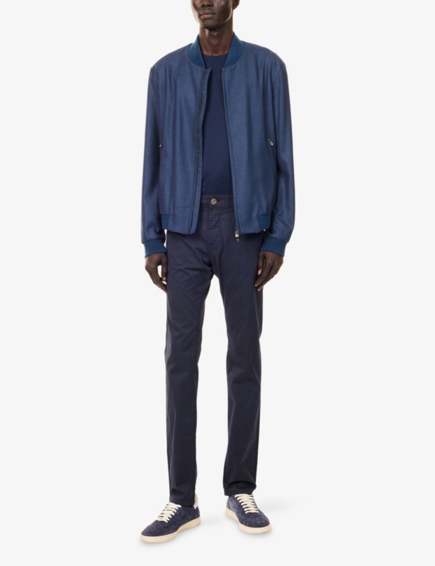 Straight-Leg Cotton-Blend Chinos