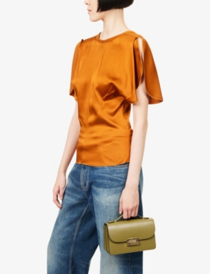 Victoria Beckham Womens  Dorian Mini Leather Cross-body Bag In Green