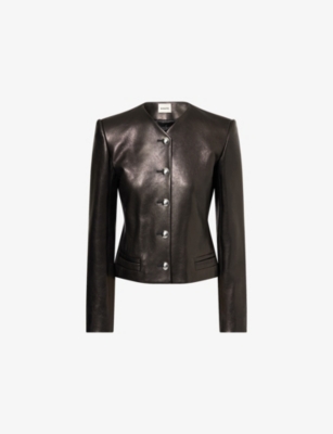 Khaite Womens Black Nara Tailored Leather Jacket