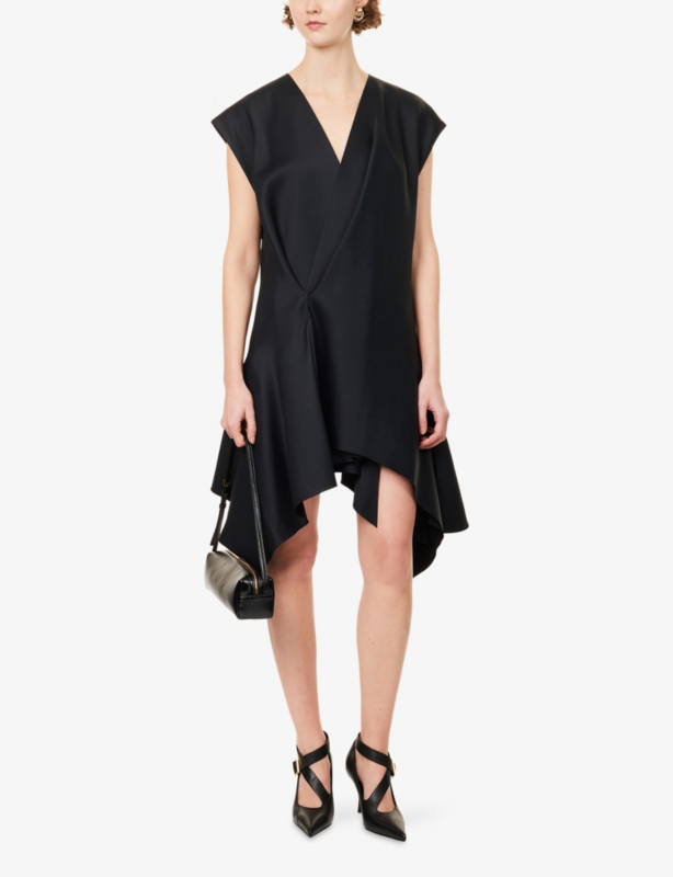 Merith Asymmetric Woven Mini Dress