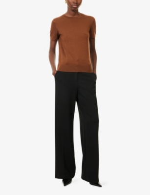 THEORY: Tiny Basic Short-Sleeve Merino Wool Top