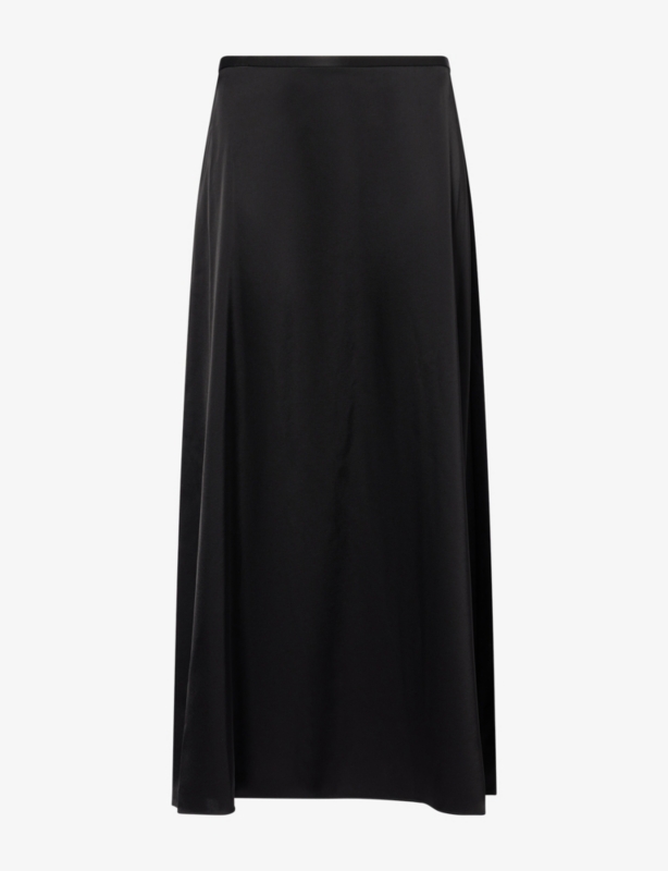 A-Line Satin Maxi Skirt