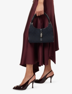 RESELFRIDGES: Pre-Loved Gucci Jackie Canvas And Leather Shoulder Bag