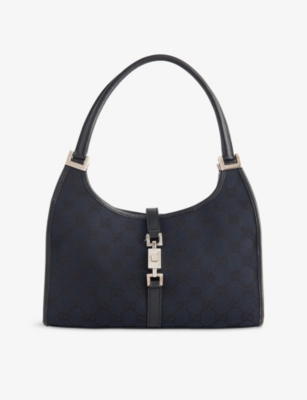 RESELFRIDGES: Pre-Loved Gucci Jackie Canvas And Leather Shoulder Bag