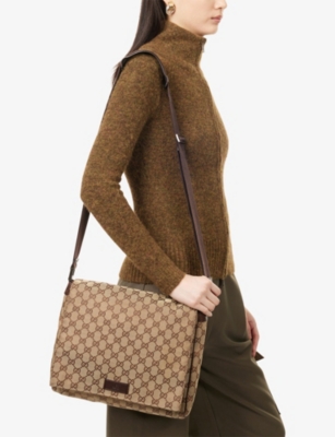 RESELFRIDGES: Pre-loved Gucci Canvas Messenger Bag