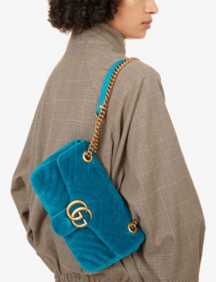 RESELFRIDGES: Pre-Loved Gucci Marmont Velvet Shoulder Bag