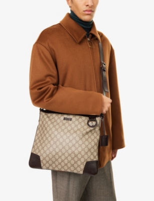 RESELFRIDGES: Gucci GG Supreme Canvas and Leather Shoulder Bag