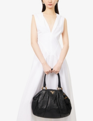 RESELFRIDGES: Pre-Loved Prada Leather Top-Handle Bag