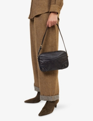 RESELFRIDGES: Pre-Loved Gucci Crest Horsebit Leather Cross-Body Bag