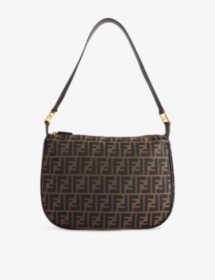 RESELFRIDGES: Pre-Loved Fendi FF Zucca Canvas Shoulder Bag