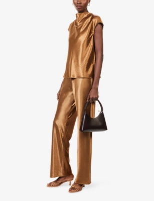 Rails Loretta Bias Cut Satin Top In Gold