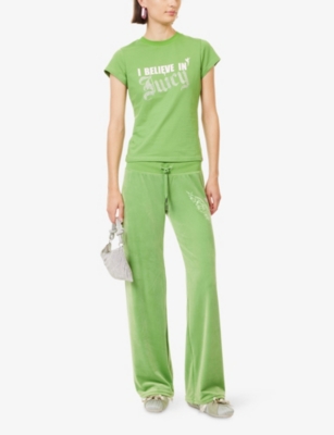 Juicy Couture Womens  X Disney Hilton Tink Believes In Juicy Cotton-jersey T-shirt In Green