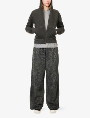 Jaded London Womens  Leopard-print Cotton Jogging Bottoms In Green