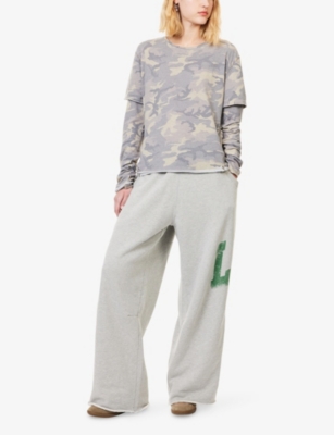 Jaded London Womens  Text-print Cotton-blend Jogging Bottoms In Gray