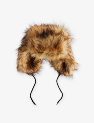 Jaded London Womens Beige Faux-fur Trapper Hat In Sand