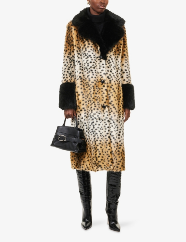 Filippa Leopard-Print Faux-Fur Coat