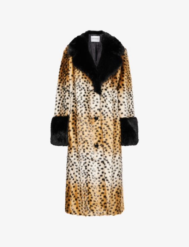 Filippa Leopard-Print Faux-Fur Coat