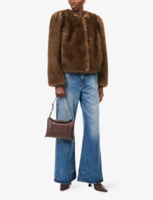 STAND STUDIO: Sadie Cropped Faux-Fur Jacket