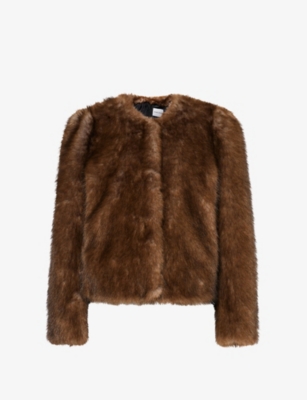 STAND STUDIO: Sadie Cropped Faux-Fur Jacket