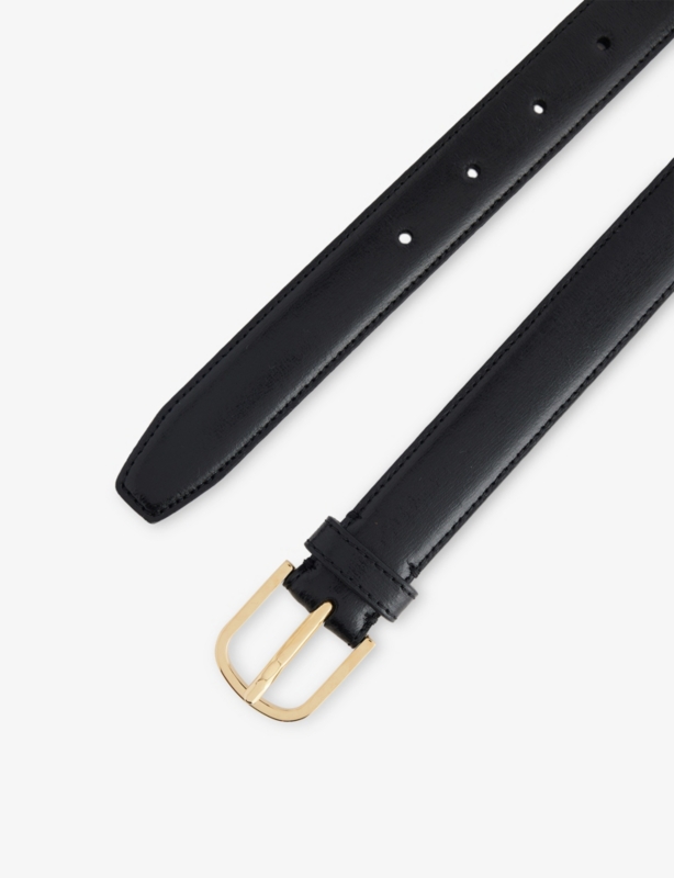 Slim Buckle Leather Belt
