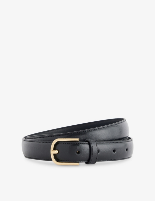 Slim Buckle Leather Belt