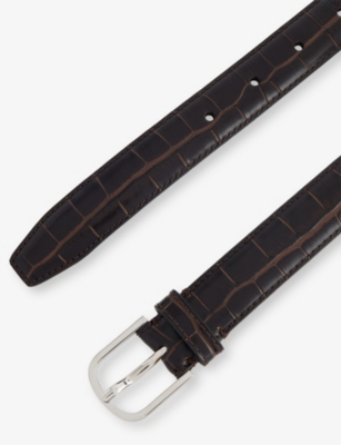 Totême Womens Toteme Embossed Croc Leather Belt In Black