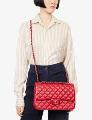 RESELFRIDGES: Pre-Loved Chanel Classic Double Flap Leather Shoulder Bag