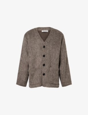 OUR LEGACY: V-Neck Patch-Pocket Wool-Alpaca Blend Cardigan