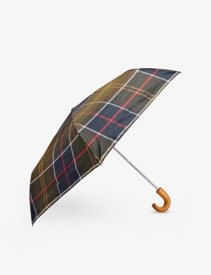 BARBOUR: Tartan-Print Mini Umbrella