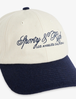 SPORTY & RICH: Farm Inter Embroidered Wool Cap