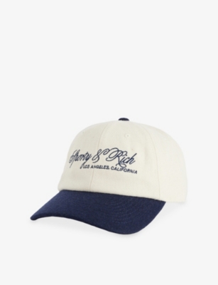 SPORTY & RICH: Farm Inter Embroidered Wool Cap