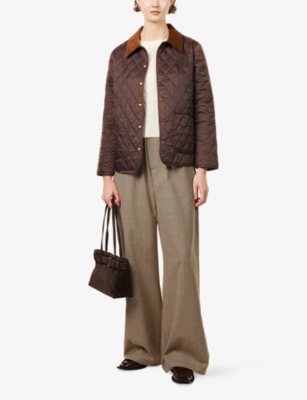 SPORTY & RICH: Pointed-Collar Farm Quilted Jacket