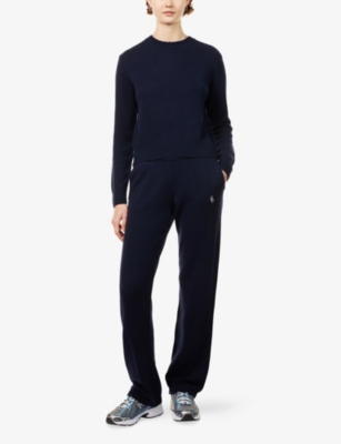 SPORTY & RICH: Embroidered-Logo Duty Cashmere-And-Wool Jumper