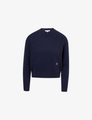 SPORTY & RICH: Embroidered-Logo Duty Cashmere-And-Wool Jumper